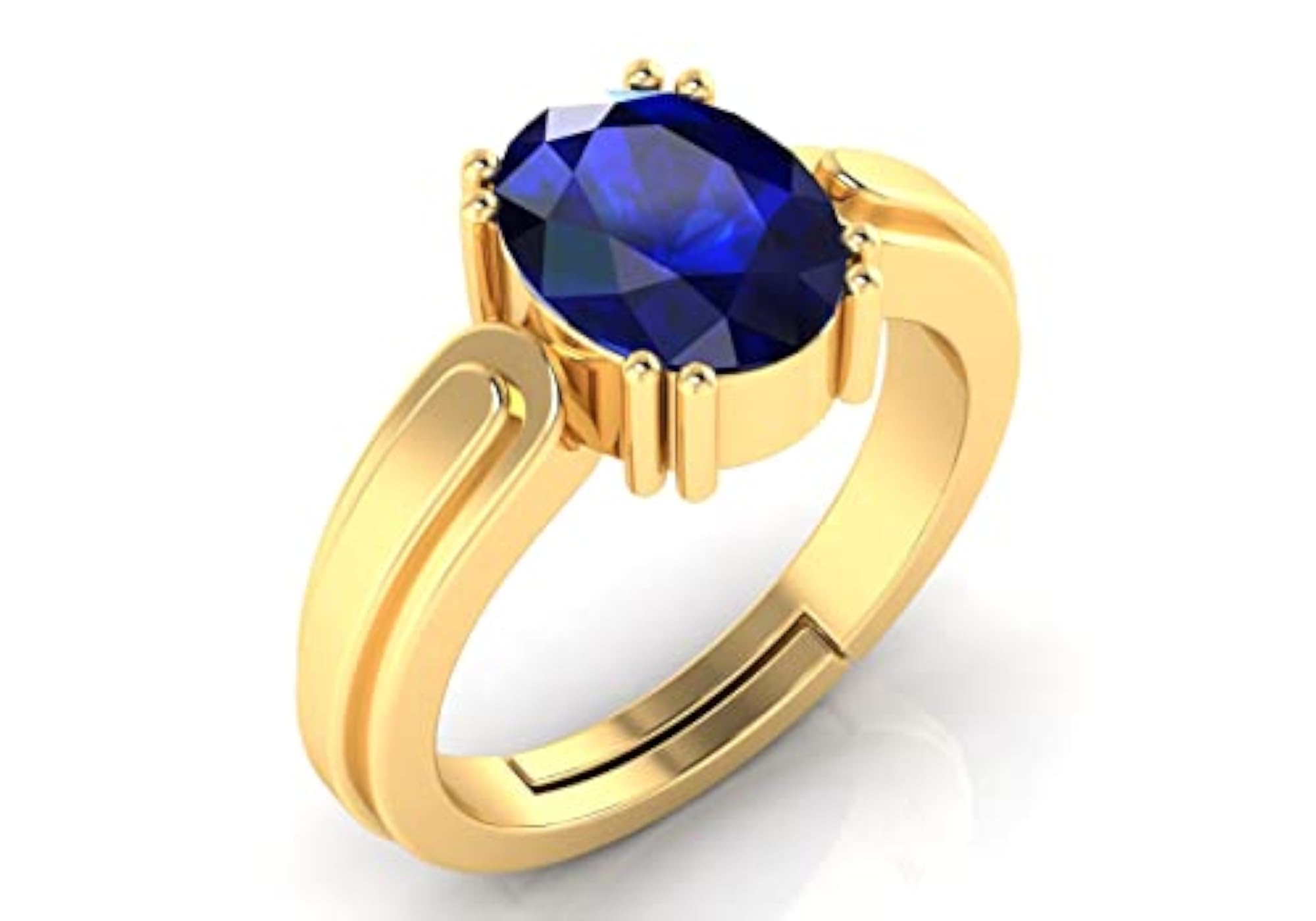 7.25 Ratti Blue Sapphire Adjustable Ring, Lab Certified
